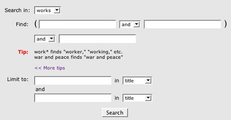 boolean search form
